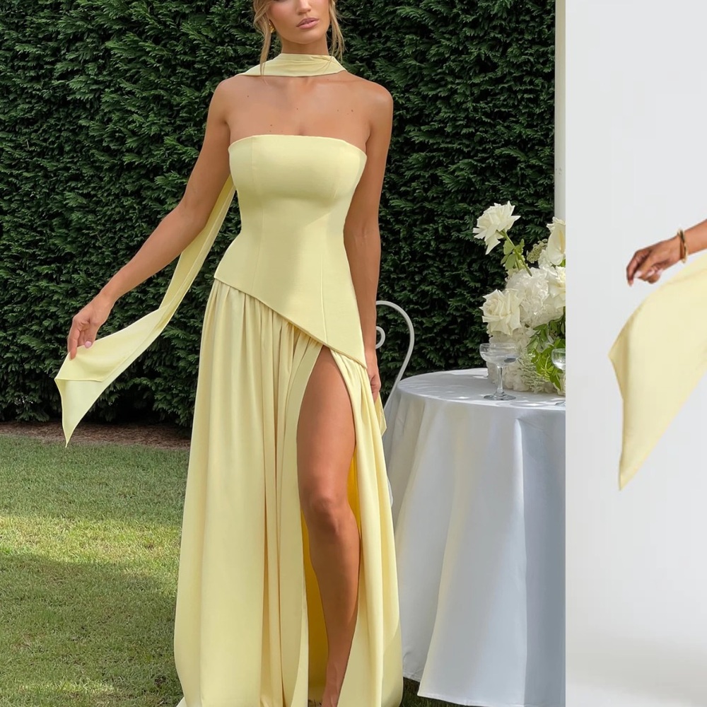 Babyboo MALIYAH MAXI DRESS - LEMON Yellow Strapless Dress